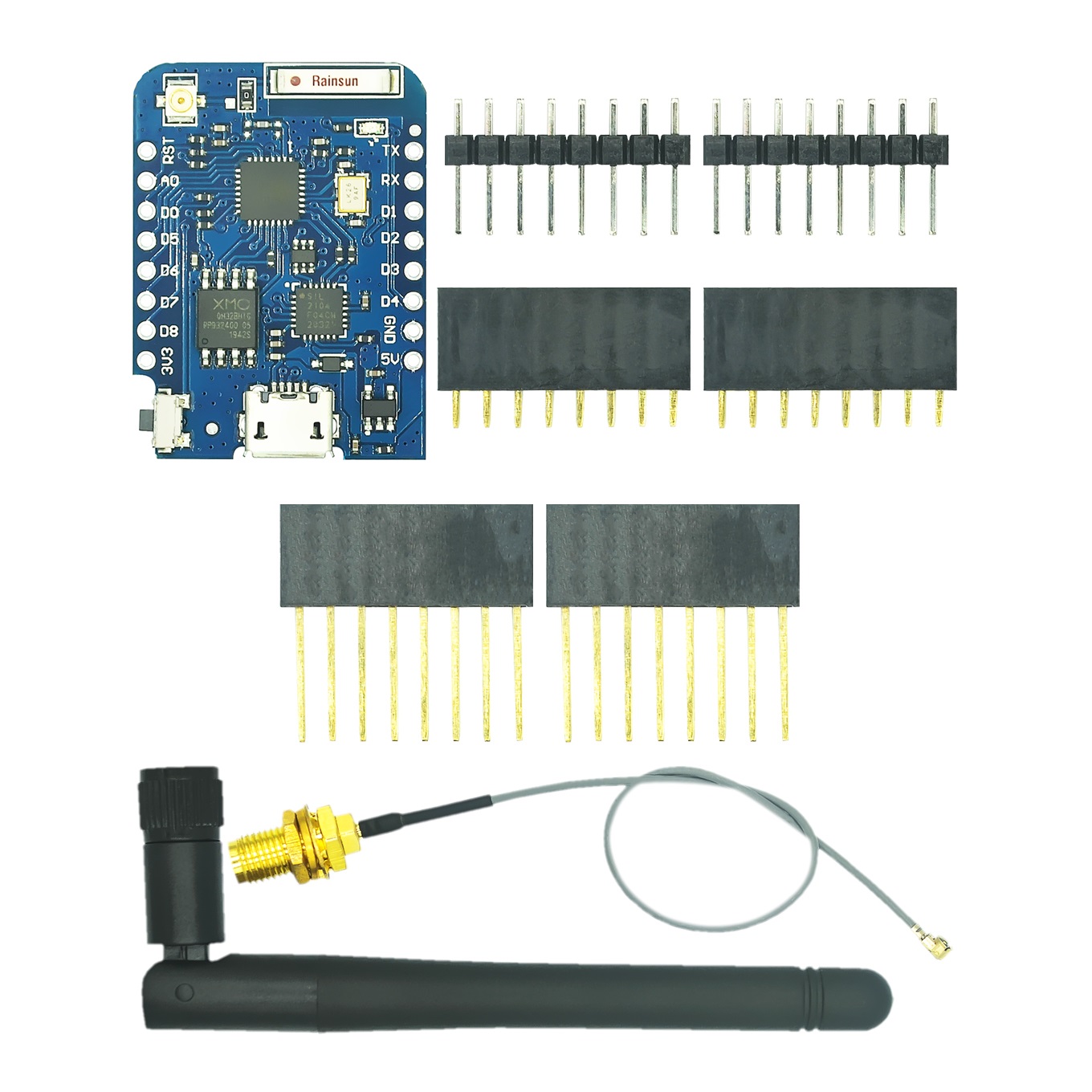 Esp8266 Nodemcu Board - Wemos-外部アンテナコネクタ、Wi-Fi開発ボード、マイクロmcuベース、d1ミニプロ、4m、16mバイト、esp8266、ESP-8266EX、cp2104