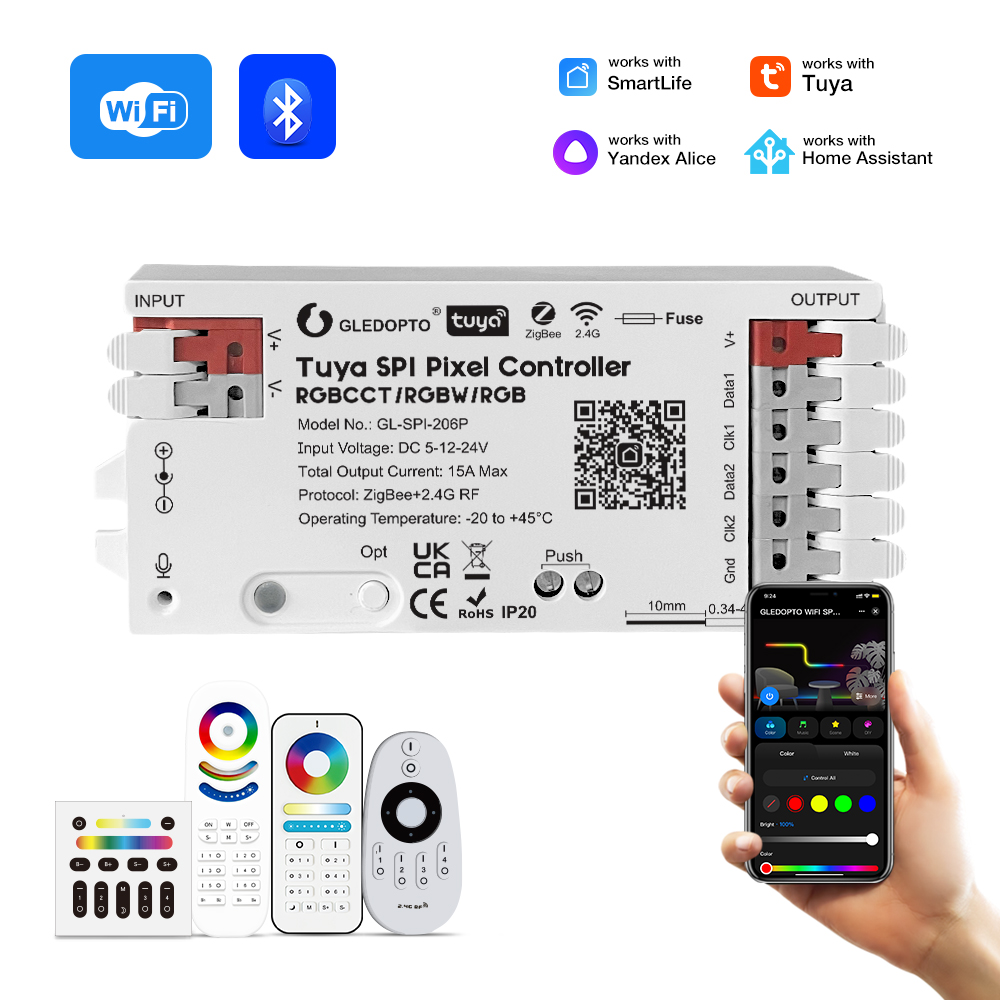 Zigbee Coordinator Stick - Gledopto ミュージック同期 ZigBee SPI スマートLEDコントローラー Tuyaアプリ