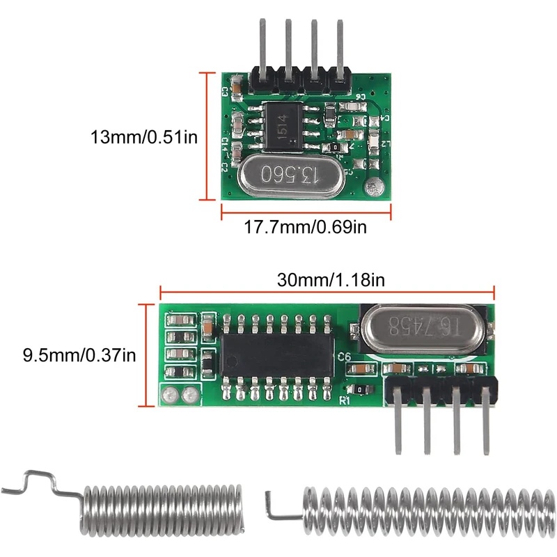 433MHzワイヤレスRF送受信機（アンテナ付き）、Ardu - 433Mhz Receiver Module のレビューと価格