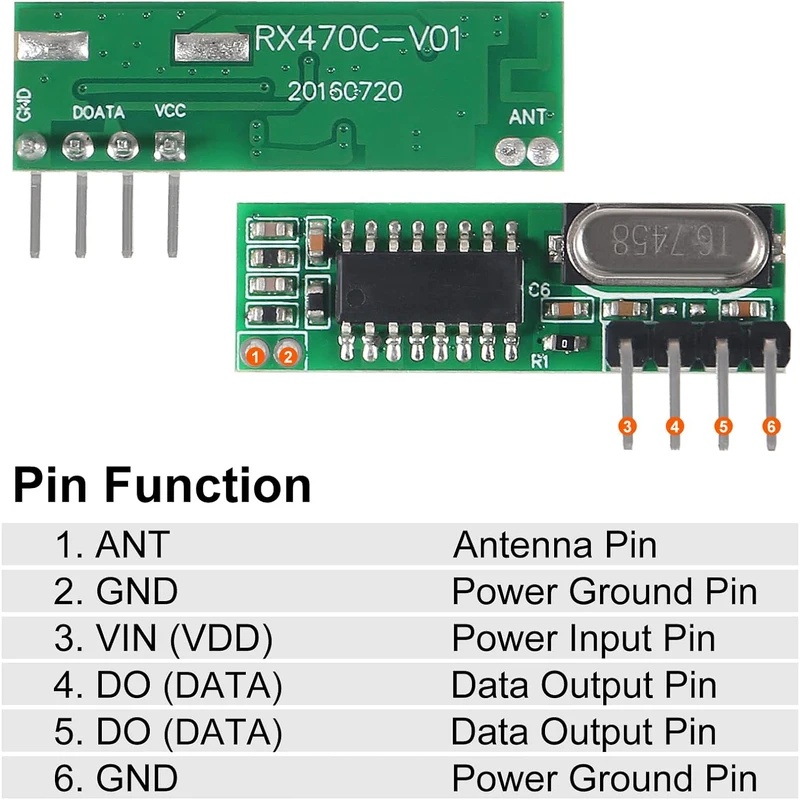 433MHzワイヤレスRF送受信機（アンテナ付き）、Ardu - 433Mhz Receiver Module のレビューと価格