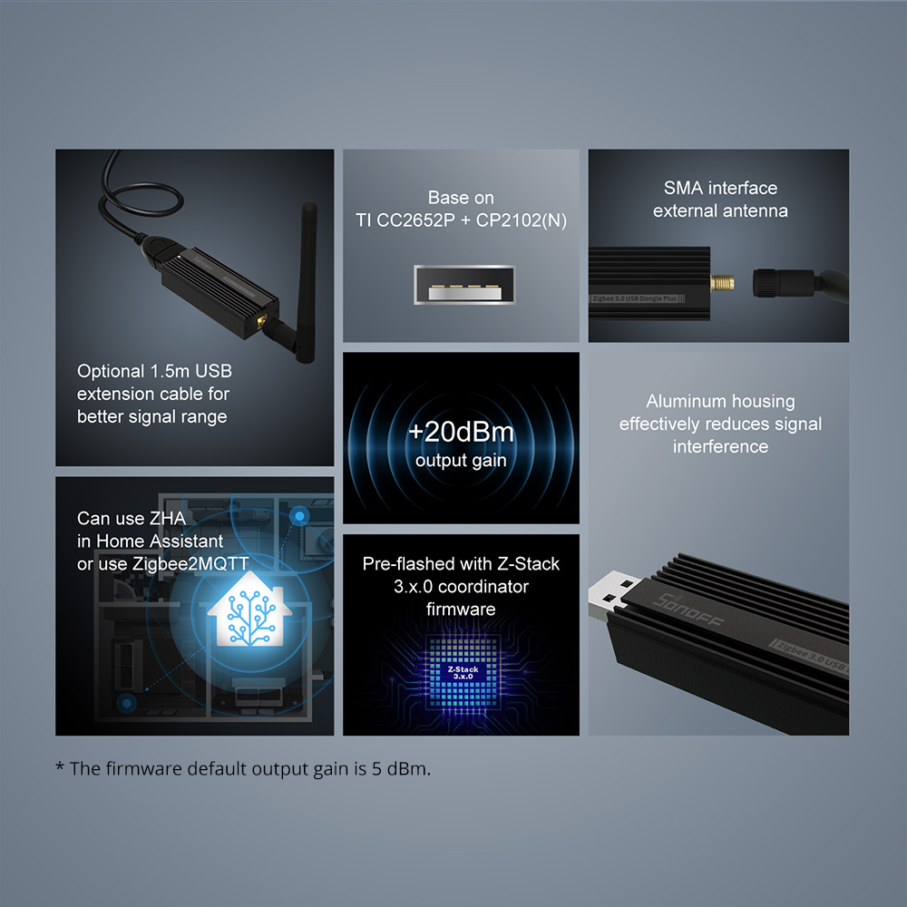 SONOFF Zigbeeゲートウェイ3.0 ZBDongl - Home Automation Tutorial のレビューと価格