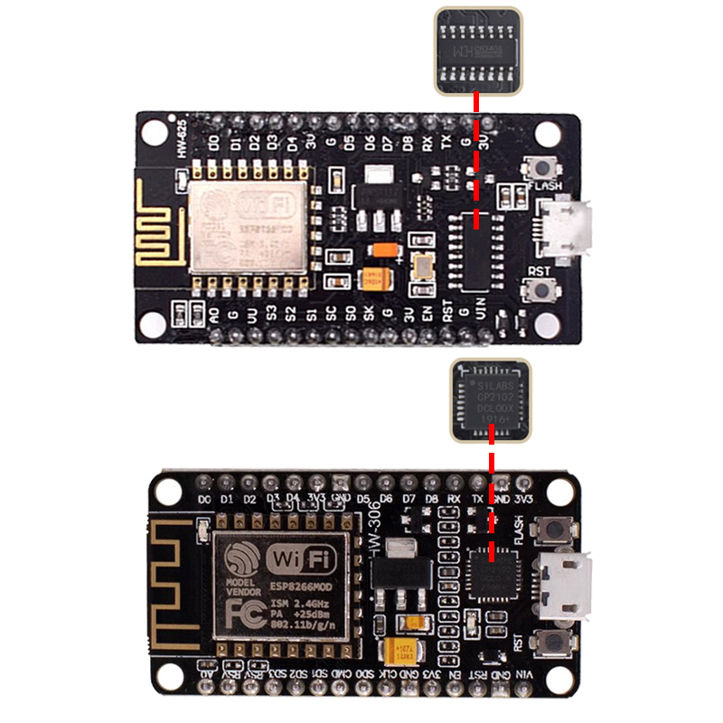 ワイヤレスモジュール CH340/CP2102/CH9102 - Esp8266 Nodemcu Board のレビューと価格
